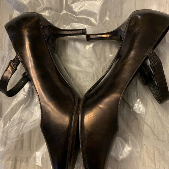 Donald J Pliner bronze woman’s open toe Mary Jane shoes size 8.5 - Picture 5 of 14